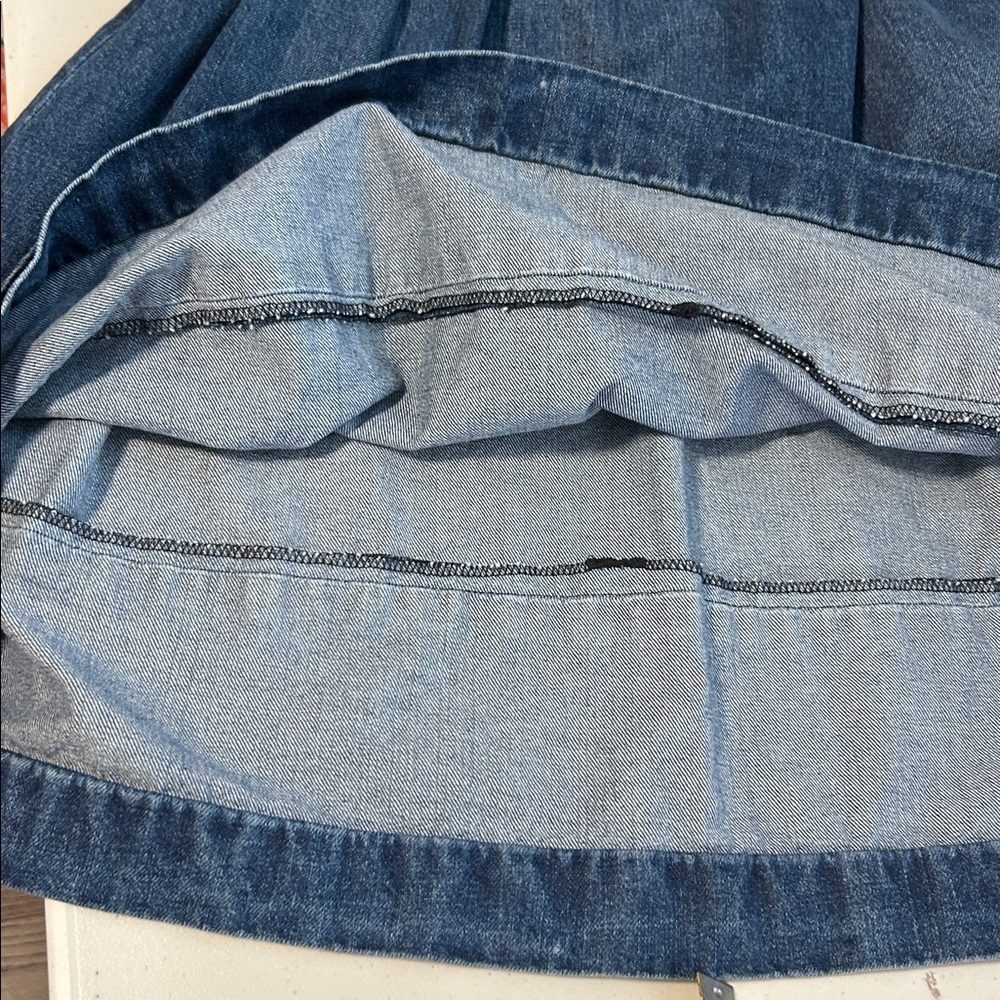 CO Denim Designer Puff Short Sleeve Minimalist Midi Dress Size XS - Picture 10 of 11